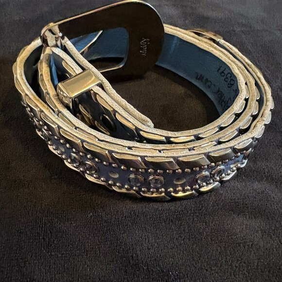 Kippys cowgirl glitter light blue leather rhinestone belt, 32 main image 7
